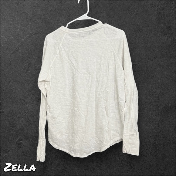 Zella Relaxed Washed 2.0 Long Sleeve Slub Tee - White - Picture 6 of 6